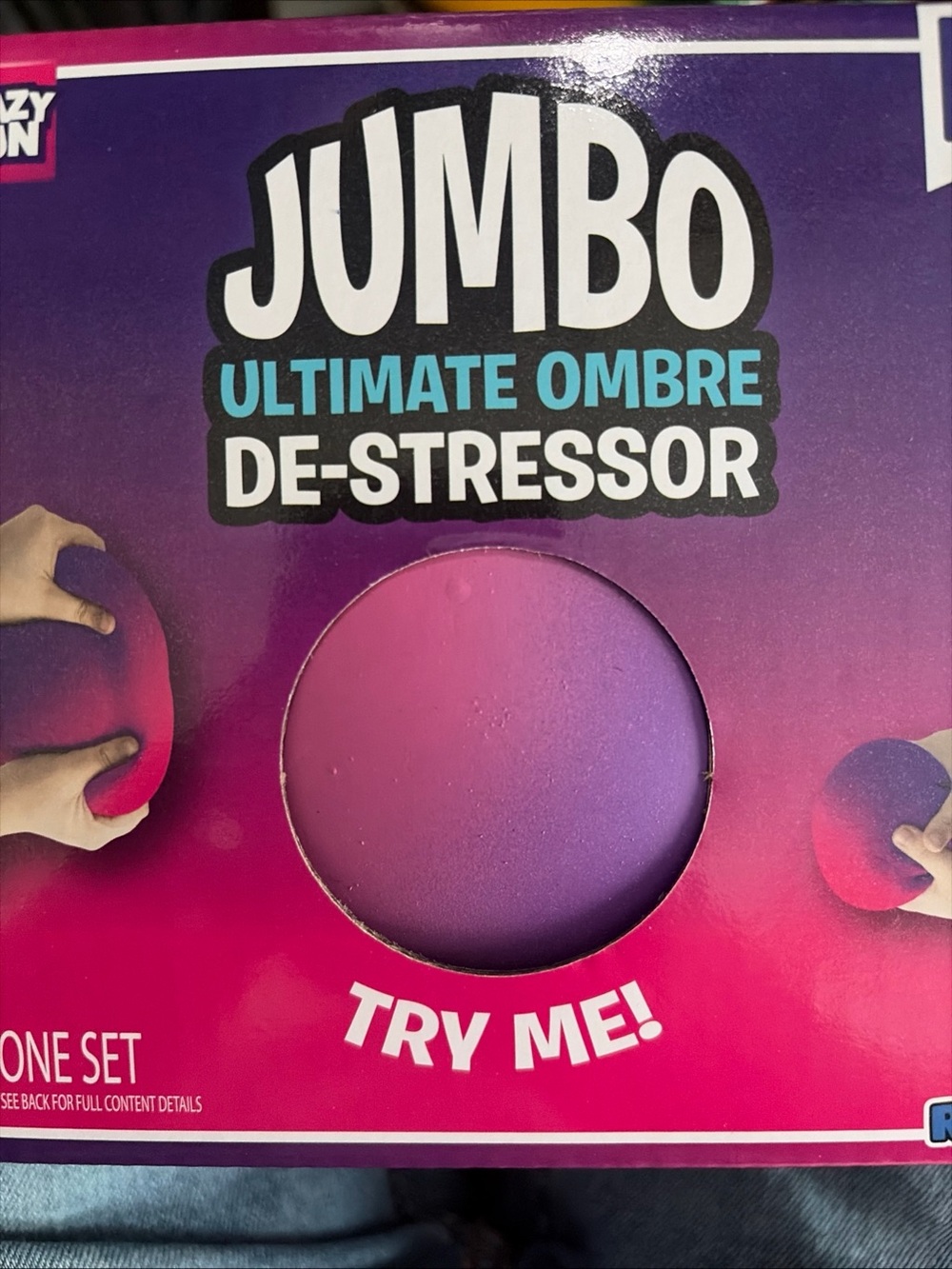 Jumbo Ultimate Ombre De-Stressor Foam Ball - Pink & Purple